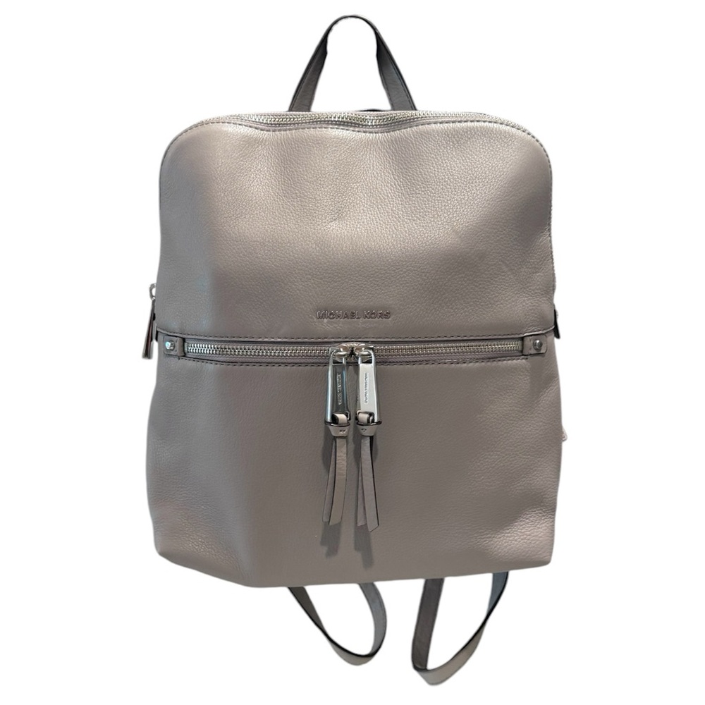 Michael Kors Gray Rhea Medium Slim Leather Backpack